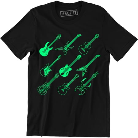 Different Type Guitar Cool Rock Star Guitarist Bands Men's T-Shirt price history and forecast - Half It
