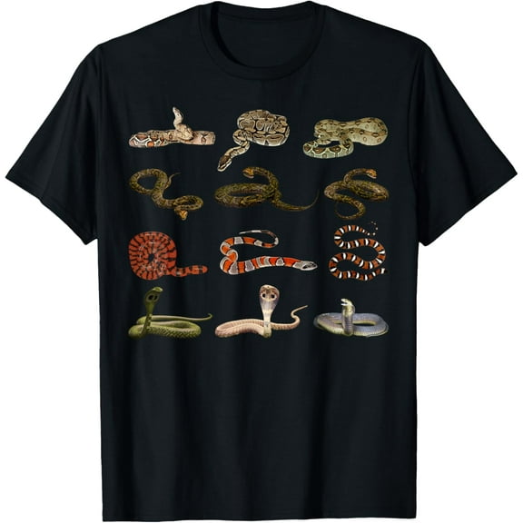 Different Types Of Snakes Boys Girl Educational Serpent T-Shirt