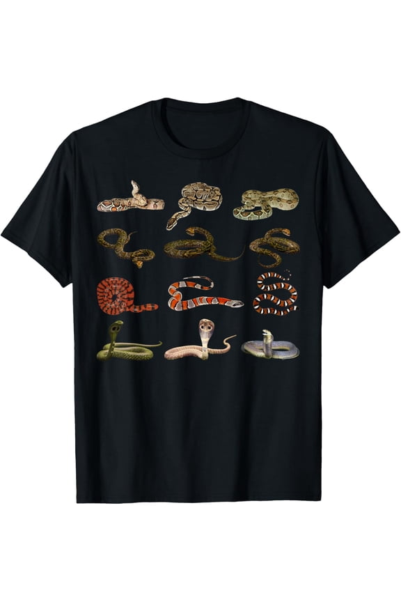 Different Types Of Snakes Boys Girl Educational Serpent T-Shirt