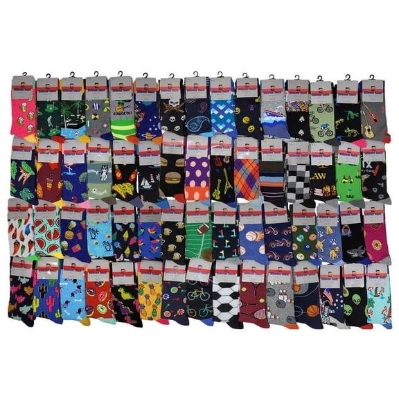 Different touch Men 60 Pairs Everyday Assorted Designs Bulk Wholesale Lot Dress Socks