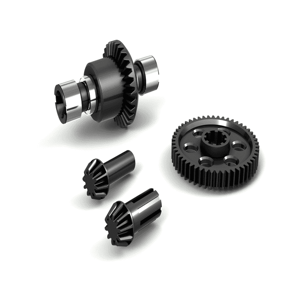 AUOSHI RC Car Differential Gear Set for HS Series, Metal Main Gear & Bevel Differential Assembly, Replacement Transmission Parts
