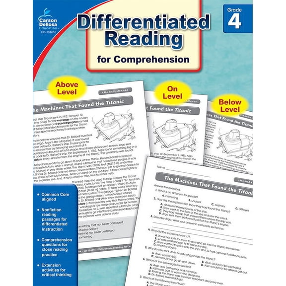 Pre-Owned Differentiated Reading: Differentiated Reading for Comprehension, Grade 4 (Paperback)