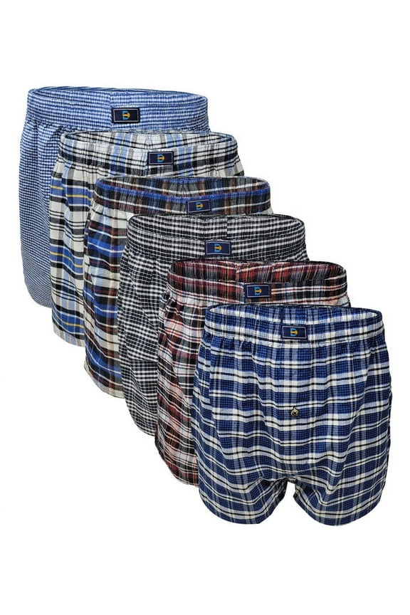 Differenttouch Men's Plaid Boxer Shorts Underwear , 6-pack