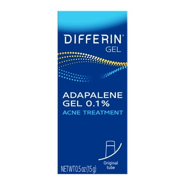 Differin Prescription-Strength Retinoid Acne Treatment Gel for Face with 0.1% Adapalene, Clears & Prevents Acne, Fragrance-Free, 15g Tube​