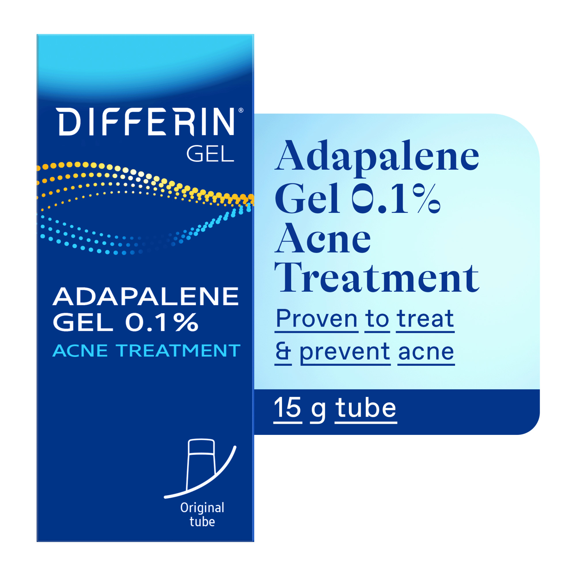 Differin Acne Treatment Gel, Retinoid Treatment for Face with 0.1% Adapalene, 15g Tube - image 1 of 12