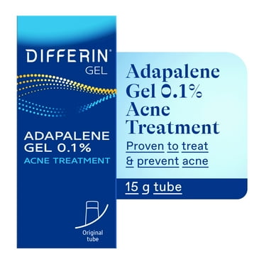 Differin Acne Treatment Gel, Retinoid Treatment for Face with 0.1% Adapalene, 15g Tube