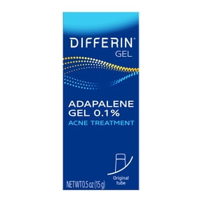 Differin Prescription-Strength Retinoid Acne Treatment Gel for Face with 0.1% Adapalene, Clears & Prevents Acne, Fragrance-Free, 15g Tube​
