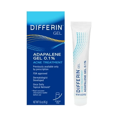Differin Acne Treatment Gel, Retinoid Treatment for Face with 0.1% Adapalene, 45g Tube