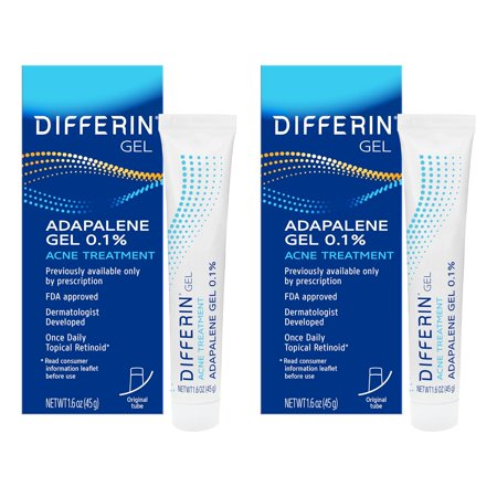 Differin Adapalene Gel 0.1% Acne Treatment, 15 gram, 60-day supply, 2 Count