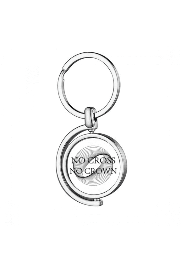 Difficult Success Crown Line Rotating Keychain Metal Keyring Holder