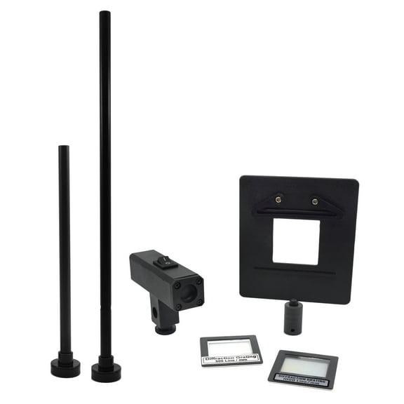 Diffraction Grating Kit - Experiment Components Only - Useful in Studying Wavelengths -Laser, Slide Holder, 2 Diffraction Gratings, 2 Posts - (Base Not Included) - Visual Scientifics by Eisco