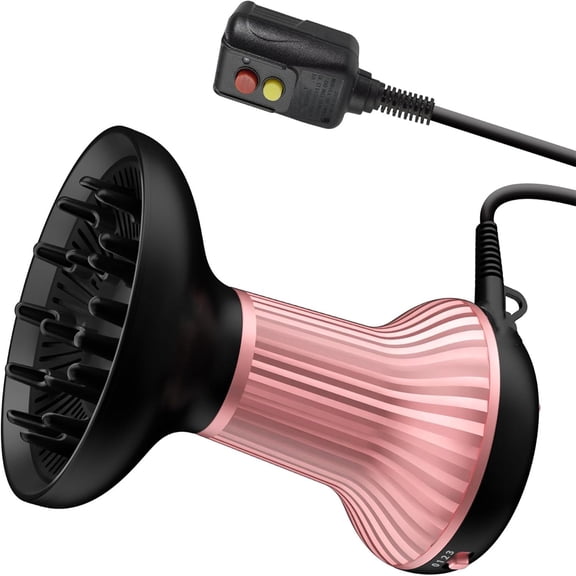 Diffuser Hair Dryer for Curly Hair with Ceramic Technology, Lightweight Elegance, 2-in-1, Gifts for Her, Reduces Frizz, Enhances Curls, Volumizes, Portable Hair Dryer