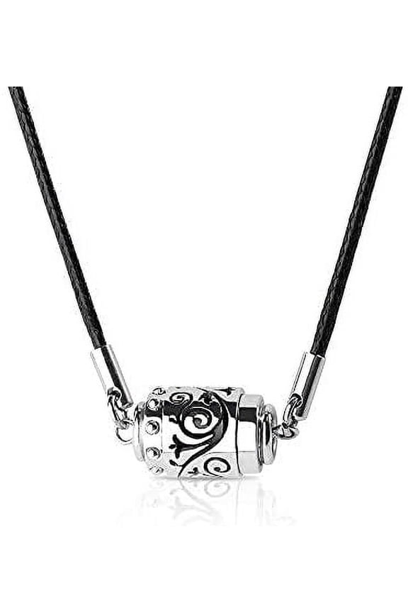 Diffuser Necklace Pendulum Pattern Aroma Necklace with Black Rope Adjustable Locket Pendant Diffusing Necklaces For Men & Women