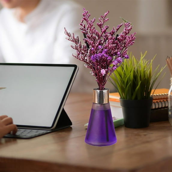 Diffuser Set Reed Rattan Immortal Plant Flower 50ML Conical Refillable Glass Bottle Fireless Aromatherapy Oil Diffuser and Reed Diffuser Stick