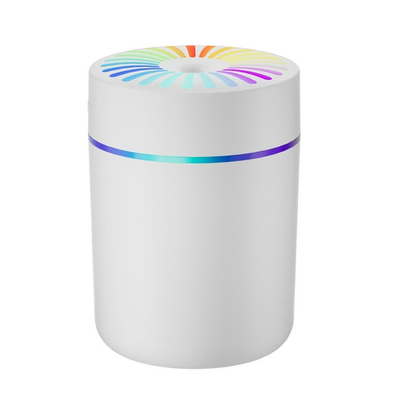Diffuser for Essential Oils, Portable Mini Mist Humidifier, Aromatherapy Freshener with Colorful Lights, for Small Space Home Office Bedroom (White)