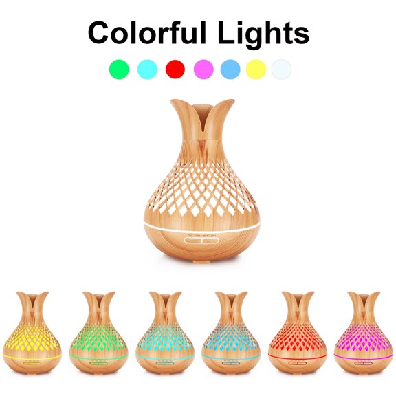 Diffuserlove The Aromatherapy Diffuser Comes With 10 Bottles Of Essential Oil, 500Ml, 7-Color LED Light, Aromatherapy, Suitable For Home Bedrooms, Living Rooms And Offices