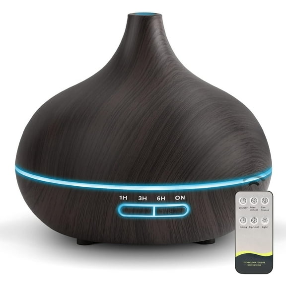 Diffusers for Essential Oils Large Room 550ml Essential Oil Diffusers with Remote Control Ultrasonic Oil Diffuser with Timer 7 Colors Light for Bedroom