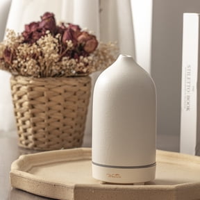 Diffusers for Essential Oils,Ceramic Diffuser,120ml Ultrasonic Aromatherapy Diffusers with Auto Shut Off Function for Home Office Room(White)