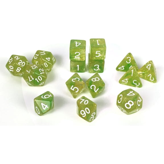 Role 4 Initiative Polyhedral Dice - Dragon's Hoard w/White Numbers (15) New