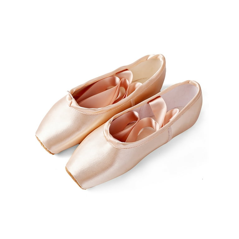 Difumos Adult Kids Professional Ballet Dance Pointe Shoes Satin Dance Slipper Flats Leather Sole