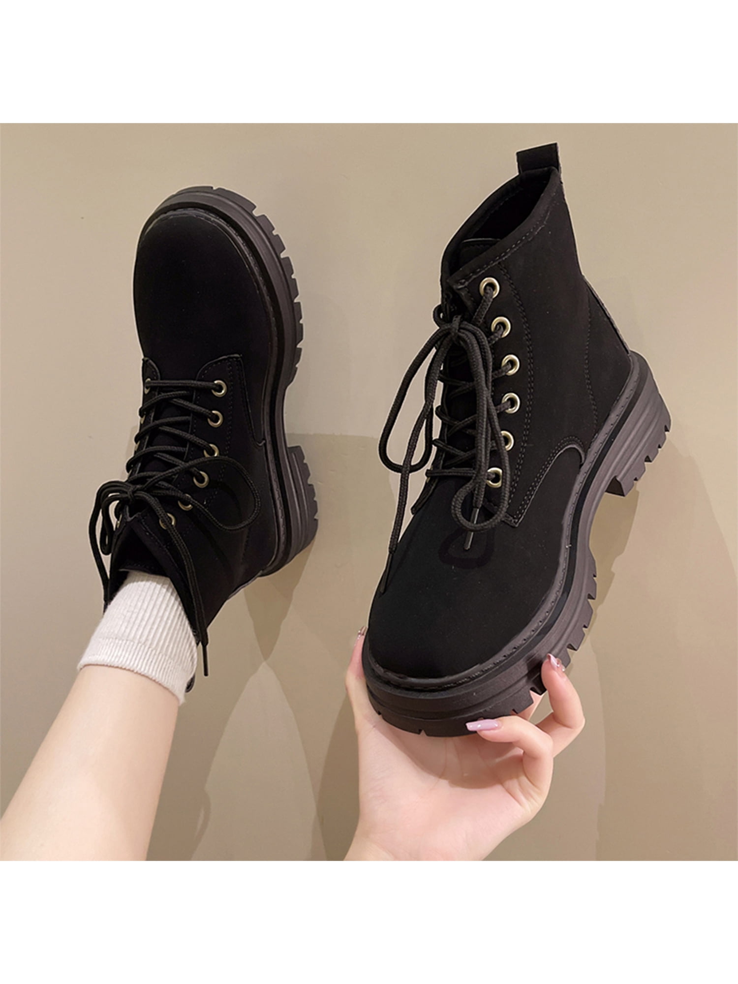 Ladies chunky sale black boots