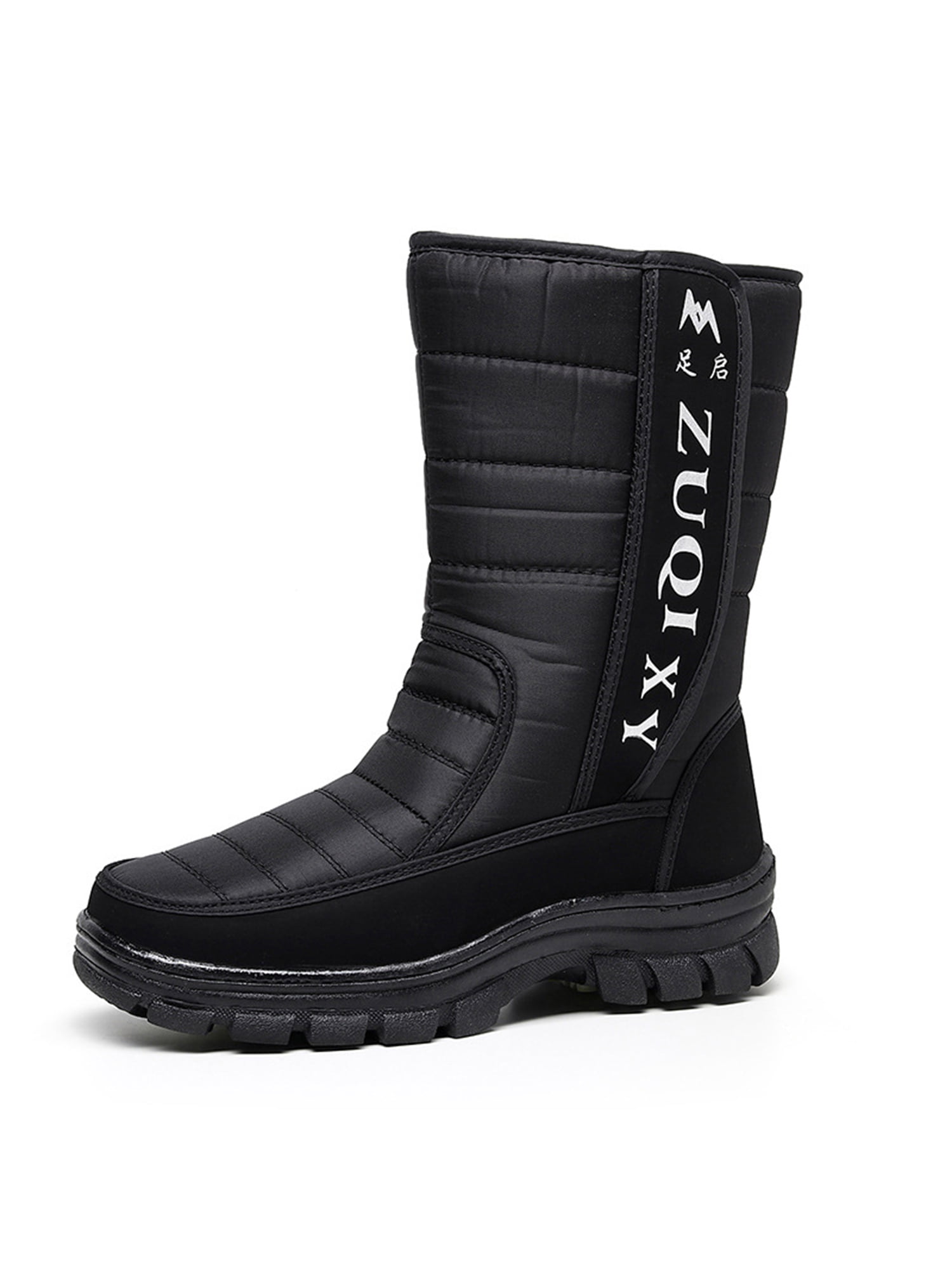 Difumos Mens Snow Boots Cotton Lined Hiking Bootie Mid Calf Winter Boot