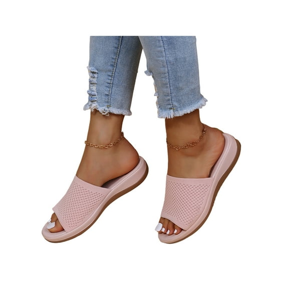 Difumos Women's Comfort Wedge Slide Sandal Open Toe Orthotic Shoes Summer Beach