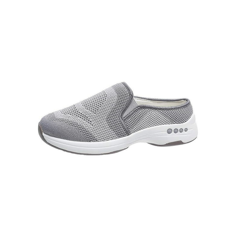 Difumos Womens Mule Sneakers Slip on Walking Shoes with Arch Support Backless Casual Flats
