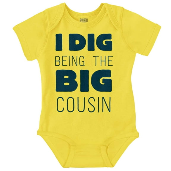Dig Being Big Cousin Family Little Romper Boys or Girls Infant Baby Brisco Brands 12M