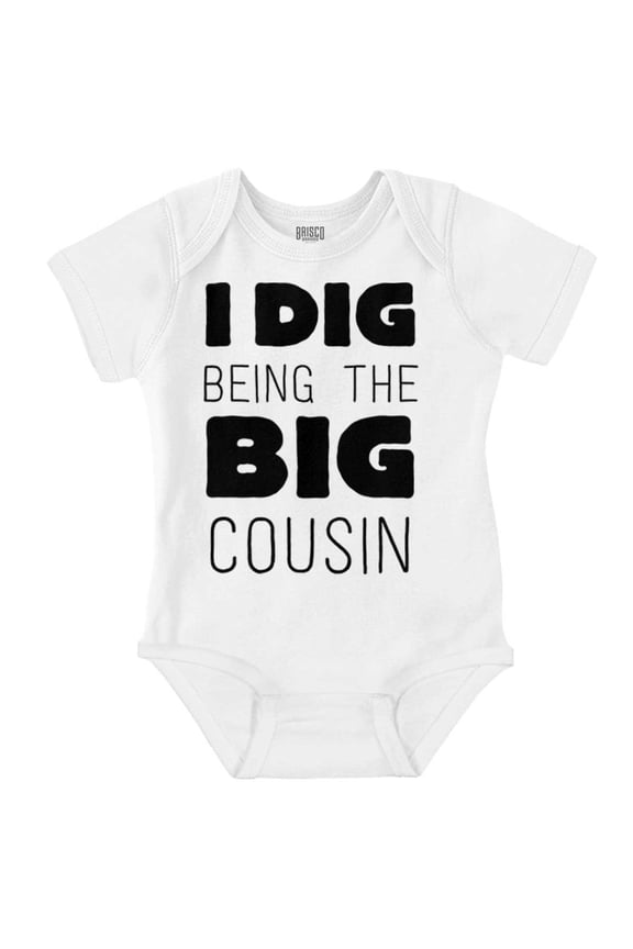 Dig Being Big Cousin Family Little Romper Boys or Girls Infant Baby Brisco Brands 12M