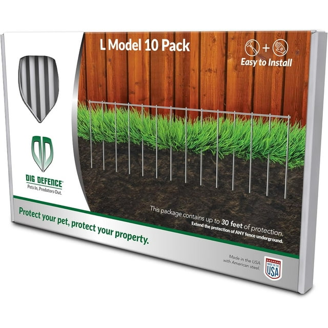 "EasyInstall Dig Defence 10Pack Large Animal Barrier, Galvanized