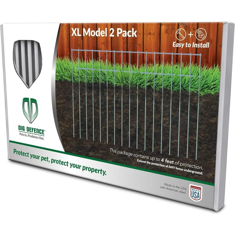 Dig Defence Dog Fence No Dig Barrier Fence Panels for Pets Yard Protection 2 Pack XL up to 4 ft