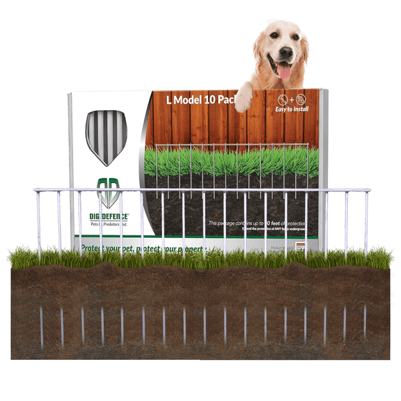 Dig Defence Dog Fence No Dig Barrier Fence Panels for Large Pets 10 Pack up to 30 ft