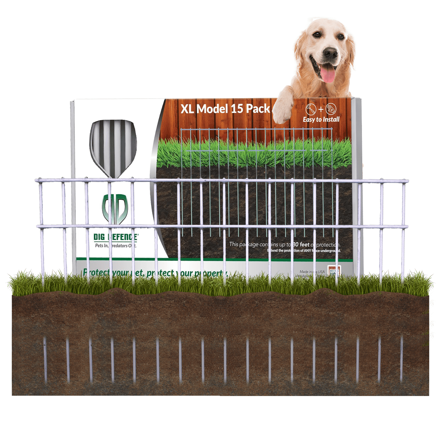 XL Galvanized Steel No-Dig Animal Barrier Fence Panels 15 Pack