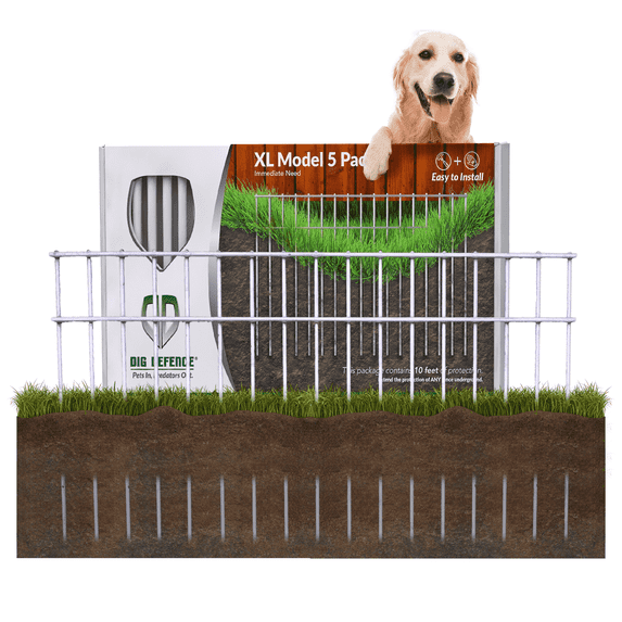 Dig Defence Dog Fence No Dig Barrier Fence Panels for Pets Yard Protection 5 Pack XL up to 10ft