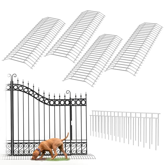 Dig Defence Original Gate Plate with 2 Fence Panels 4 Pk Dog Digging Deterrent and Fence Gap Filler
