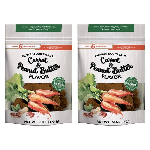 Dig Defence Premium Dog Treats Carrot and Peanut Butter Healthy Gourmet Dog Training Treats 2 Pack