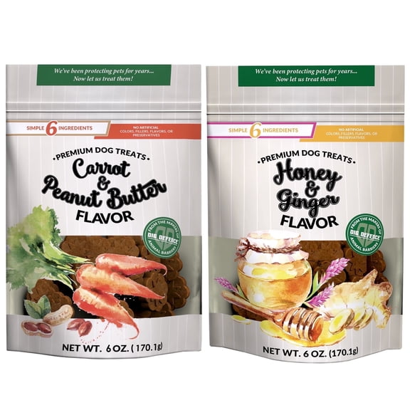 Dig Defence Premium Dog Treats Honey Ginger Carrot and Peanut Butter Healthy Dog Training Treats 2 Pk
