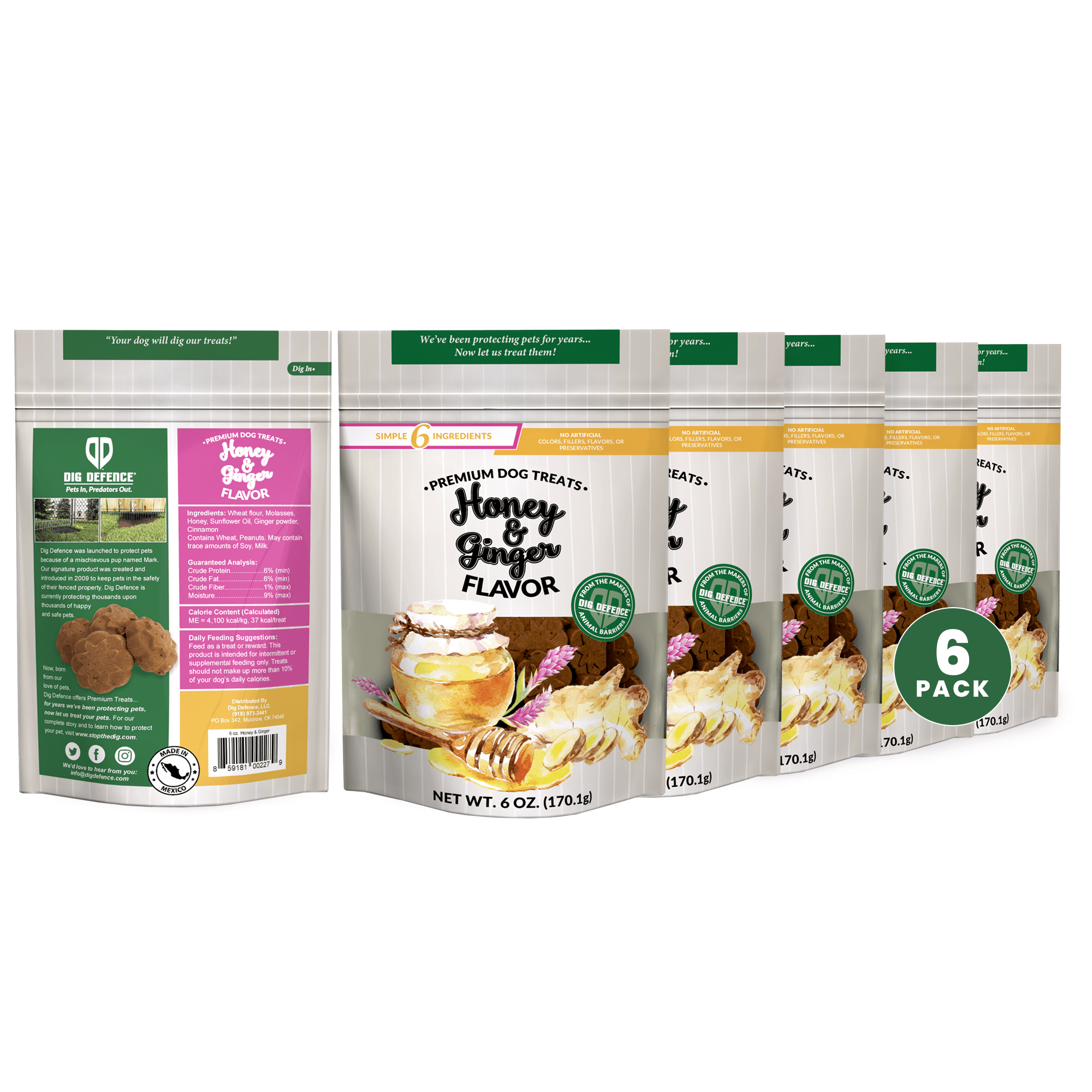 Dig Defence Premium Dog Treats Honey and Ginger Healthy Gourmet Dog ...