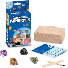 Piano Potato STEM Mineral & Fossil Dig Kit for Kids Ages 6-12, Geology Excavation Science Set, 4Pcs Rock Mining Activity with Learning Guide & Tools, Perfect Birthday Gift
