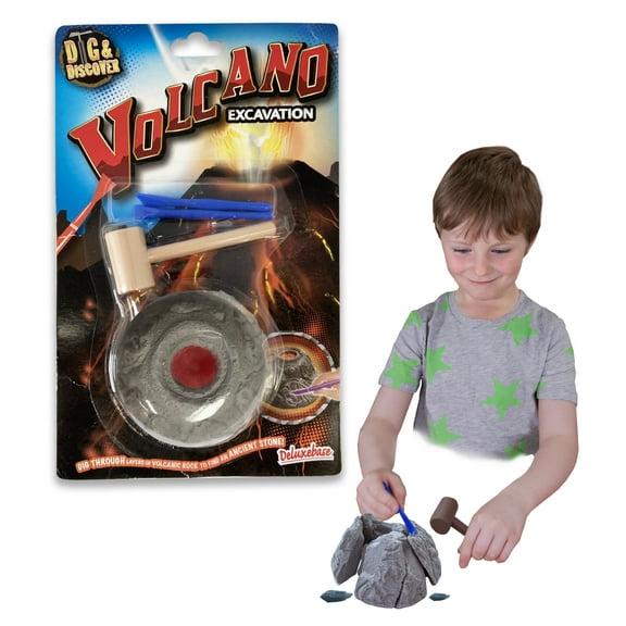Dig & Discover Volcano Excavation from Deluxebase Fossil Dig Kit Educational Science Toy for Kids