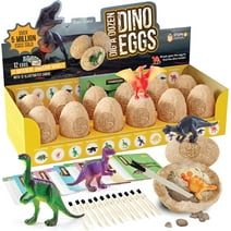 Dig a Dozen Dino Egg Dig Kit - Easter Egg Dinosaur Toys for Kids - Dig up 12 Eggs & Discover Surprise Dinosaurs. Science STEM Activities - Educational Gifts for Boys & Girls