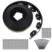 No Dig Durable Garden Landscape Edging Kit, Black Plastic Lawn Border with 24pcs Anchoring Spikes for Landscaping, Flower Gardens, Lawn (20FT+ 24pcs Anchoring Spikes)