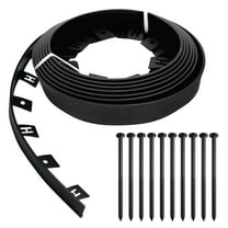 Dig-Free 25 ft. Landscape Edging Border, Garden Edging for Flower Beds, Garden & Lawns, Plastic (Black)