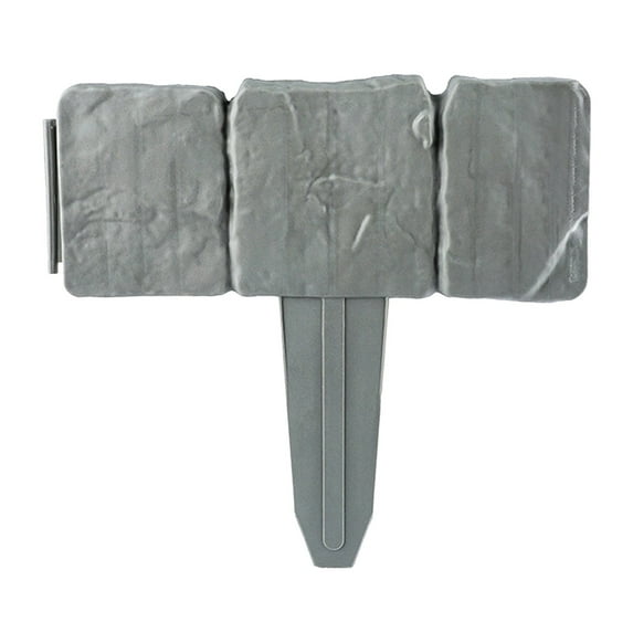 No Dig Landscape Edging,Border Fence for Flower Beds,DIY Garden Edging Border-1PC Lawn Fence Plastic Cobblestone Effect Edging Lawn Trimming Garden Patio Decor,Edging Border,Flower Bed Edging(Grey)