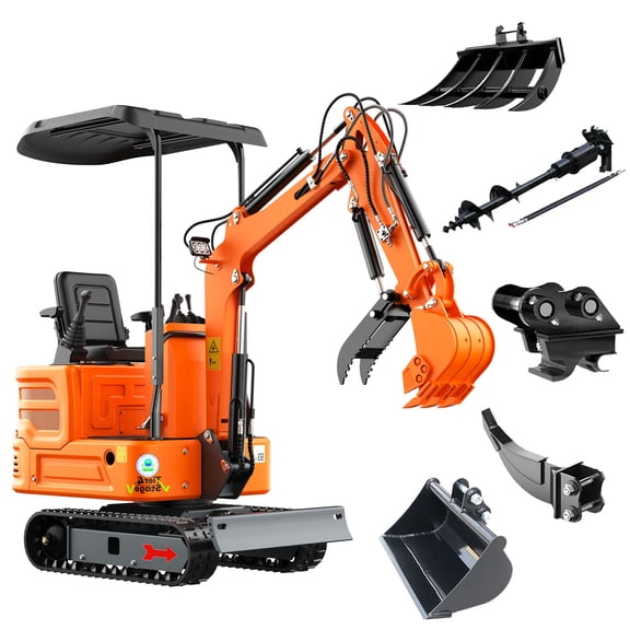 DigMaster 1.2-Ton Mini Excavator Equipped with Pilot System 13.5HP B&S Petrol Engine Suitable for Homes Farms Municipal Parks Etc EPA Certification