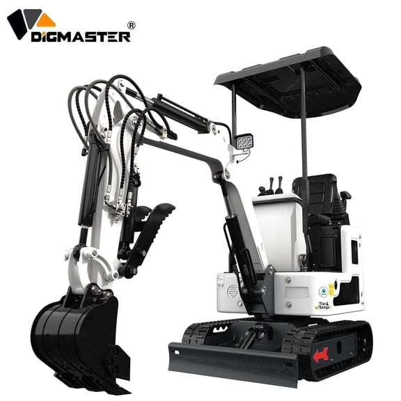 DigMaster 1.2 Ton Mini Excavator, 13.5HP B&S Gasoline Engine, Hydraulic Thumb, Compatible with Multiple Attachments, for Farms, Yards & Forestry, EPA Certified (90% Pre-Assembled)