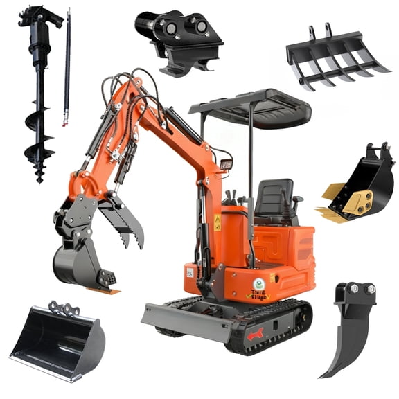 DigMaster 1.2-Ton Mini Excavator Equipped with Pilot System 13.5HP B&S Petrol Engine Suitable for Homes Farms Municipal Parks Etc EPA Certification