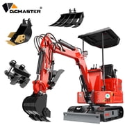 DigMaster 1.2 Ton Mini Excavator, 13.5HP B&S Gasoline Engine, Hydraulic Thumb, Compatible with Multiple Attachments, for Farms, Yards & Forestry, EPA Certified 90% Pre-Assembled