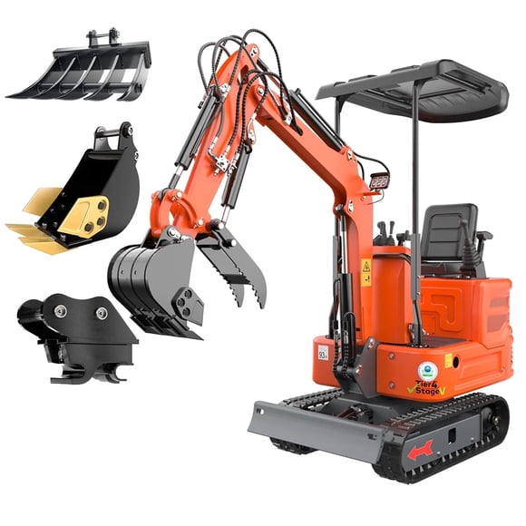 DigMaster 1.2-Ton Mini Excavator Equipped with Pilot System 13.5HP B&S Petrol Engine Suitable for Homes Farms Municipal Parks Etc EPA Certification